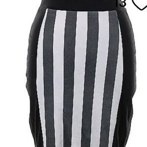black and white stripped skirt plus size stretch beauriful